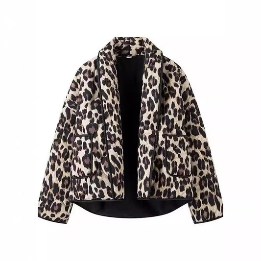 Damen Karierter Blazer mit leopardenmuster Stalluxe