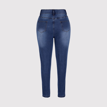 Damen High-Waist Jeans mit figurbetontem Schnitt Stalluxe