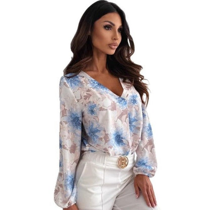 Damen Bluse mit floralem Druck und eleganten Puffärmeln Stalluxe
