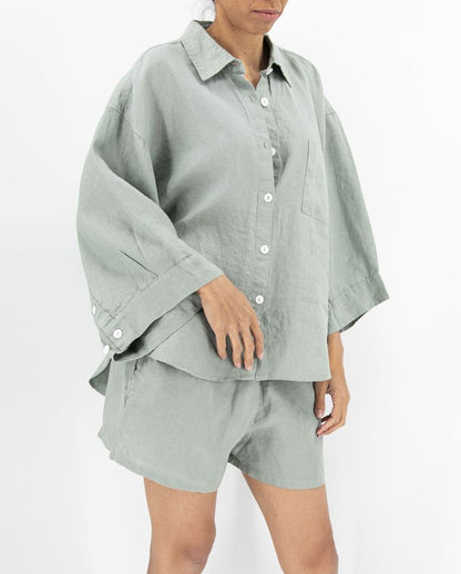 Damen lässige Leinenbluse Stalluxe
