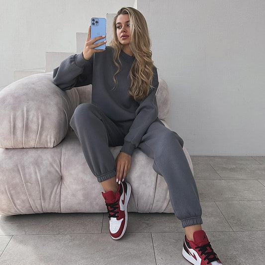 Damen lässiger Sweatanzug mit weitem Schnitt und angenehmem Tragekomfort Stalluxe