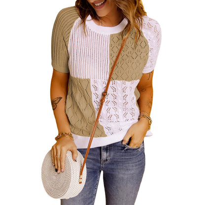 Damen Strukturiertes Farbkasten Stricktop Stalluxe