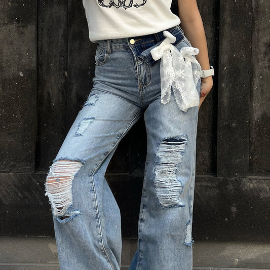 Damen destroyed Jeans im lässigen Oversized-Schnitt Stalluxe
