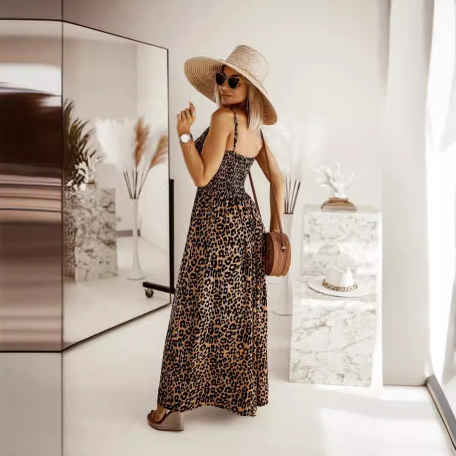 Damen Maxikleid mit elegantem V-Ausschnitt und elastischem Taillenbund Stalluxe