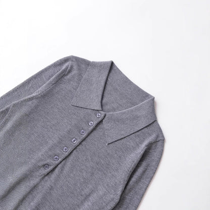 Damen Langarm-Pullover mit Polo-Kragen und knöpfbarem Ausschnitt Stalluxe