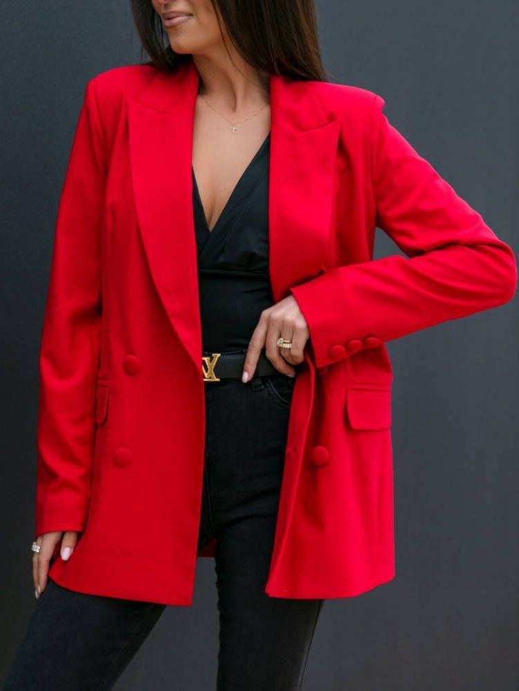 Damen Eleganter Oversized-Blazer mit doppelter Knopfleiste und schlichten Details Stalluxe