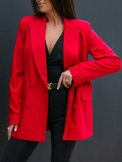 Damen Eleganter Oversized-Blazer mit doppelter Knopfleiste und schlichten Details Stalluxe