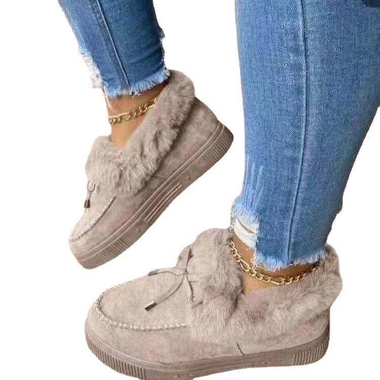 Damen Flauschige Mokassins mit eleganter Fellverzierung Stalluxe
