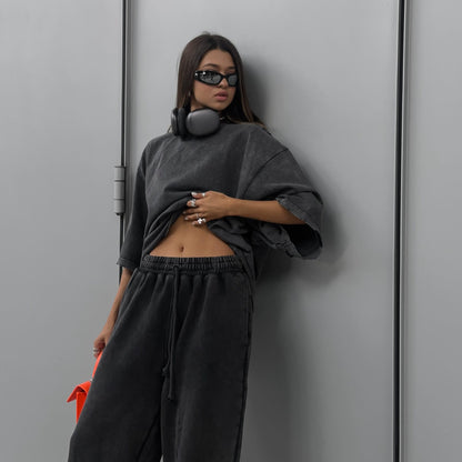 Damen Oversized T-Shirt mit kreativen Grafiken und lässigem Schnitt Stalluxe