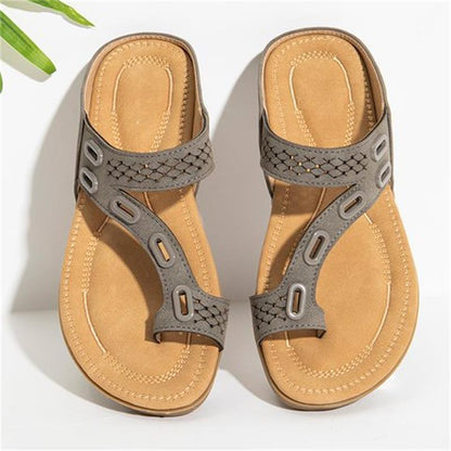 Damen bequeme Zehentrenner-Sandalen mit speziellen Riemen und komfortablem Fußbett Stalluxe