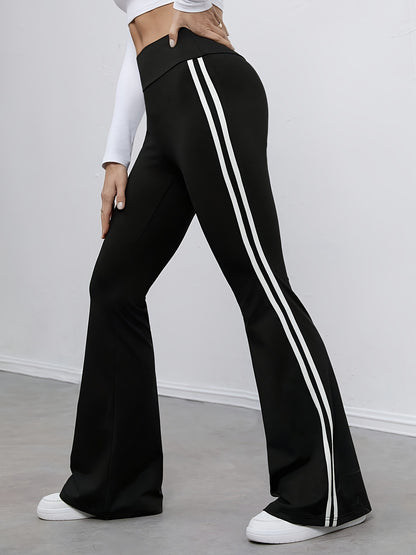 Damen weite Sportleggings mit seitlichen Streifen Stalluxe