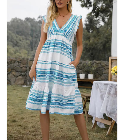 Damen Freizeitkleid mit raffinierten Rüschendetails und stilvollem Gürteldesign Stalluxe