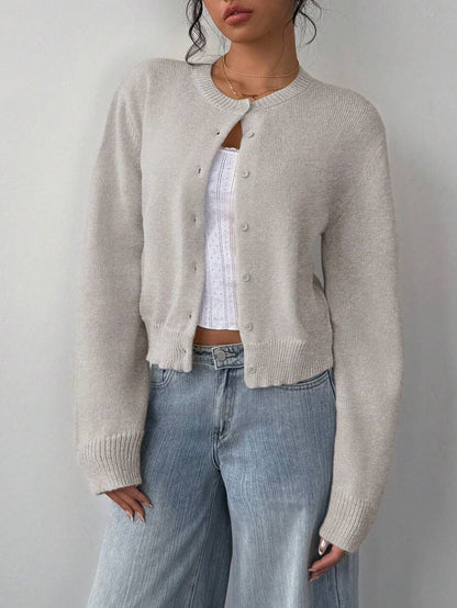Damen Strickjacke mit feiner Textur und eleganter Knopfleiste Stalluxe