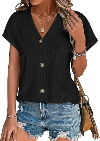 Damen genähte Bluse mit Knopfleiste Stalluxe