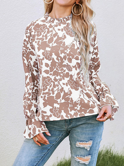 Damen Bluse mit floralem Design und Rüschendetails Stalluxe