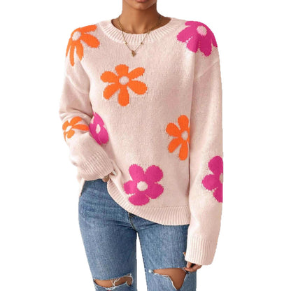 Damen Pullover mit floralem Design und Rundhalsausschnitt Stalluxe