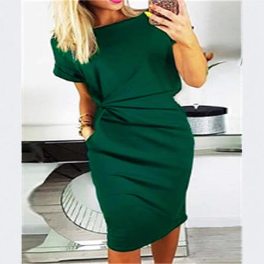 Damen Figurbetontes Wickelkleid mit seitlichen Eingrifftaschen Stalluxe