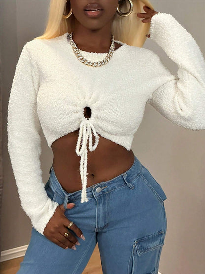 Damen Crop-Top mit Kordelzug und raffiniertem Schnitt Stalluxe