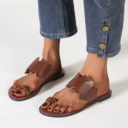 Damen Riemensandalen mit wellenförmigem Design und anatomischer Fußbettgestaltung Stalluxe