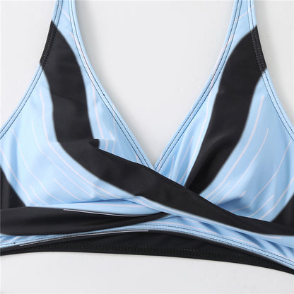Damen Triangel-Bikini-Set mit modernem Wickelschnitt und elastischem Bund Stalluxe