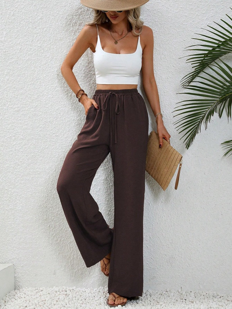 Damen weite Sommerhose mit elastischem Bund und lässigem Schnitt Stalluxe
