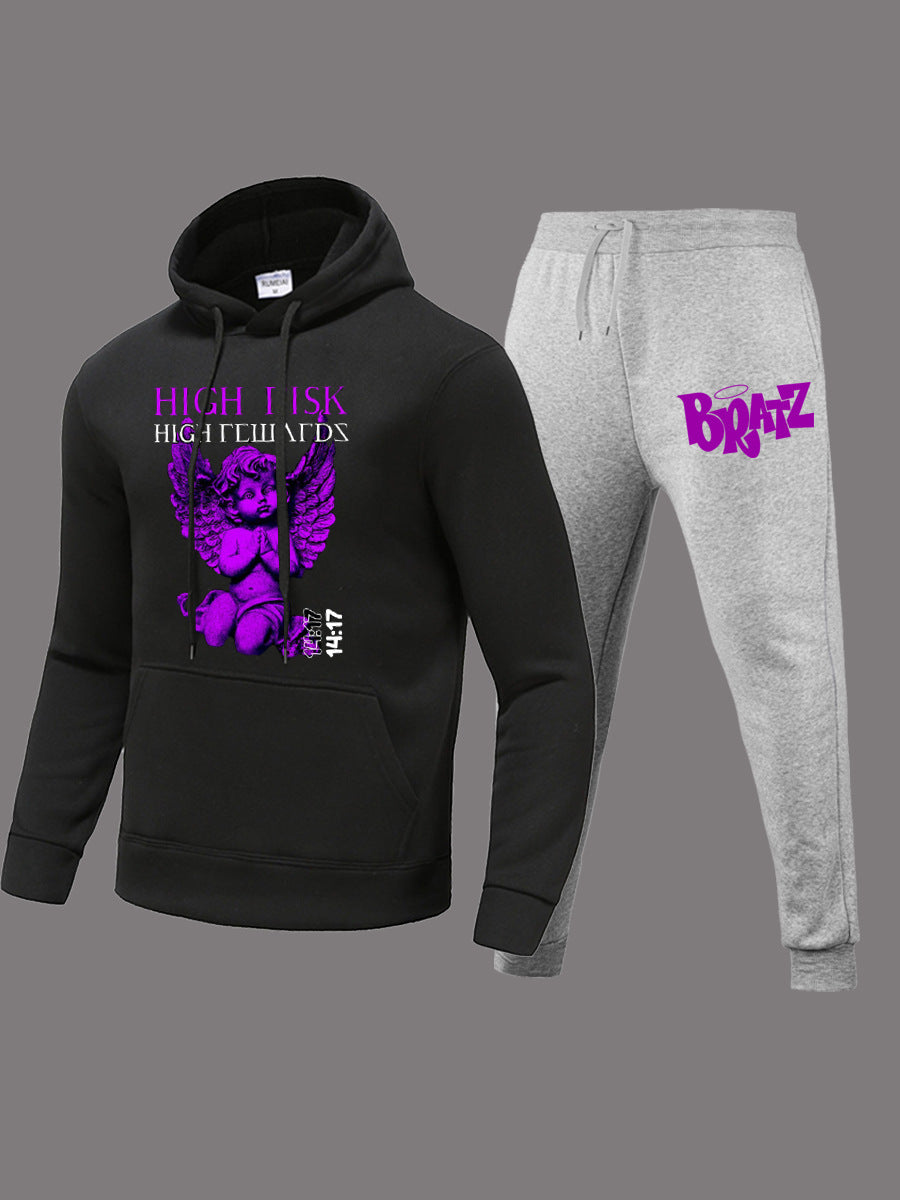 Damen Kapuzenpullover und Jogginghose Set mit einzigartigem Grafikdruck Stalluxe