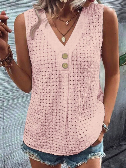 Damen Leichtes Sommeroberteil mit Knöpfen Stalluxe