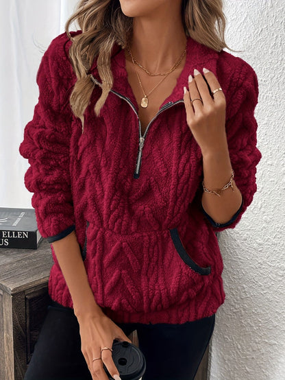 Damen Kuschelige Sweatjacke mit Stehkragen und praktischem Reißverschluss Stalluxe