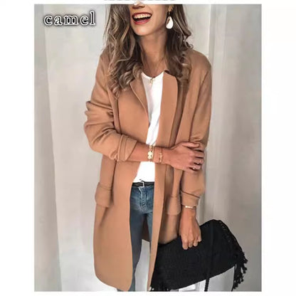 Damen Modischer und eleganter Fleece-Mantel mit praktischen Taschen Stalluxe