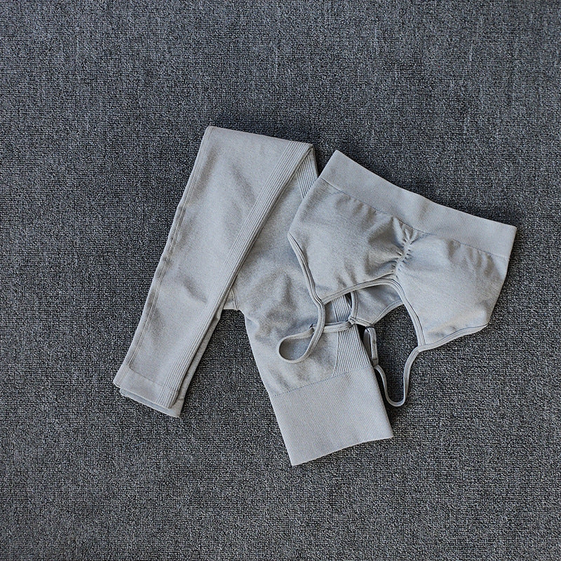 Damen Sportliches Crop Top- und Leggings-Set mit atmungsaktivem Material Stalluxe