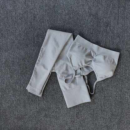 Damen Sportliches Crop Top- und Leggings-Set mit atmungsaktivem Material Stalluxe