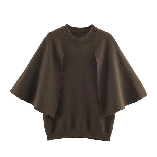 Damen elegantes Oversize-Pullover mit weitem Pfennigkragen Stalluxe