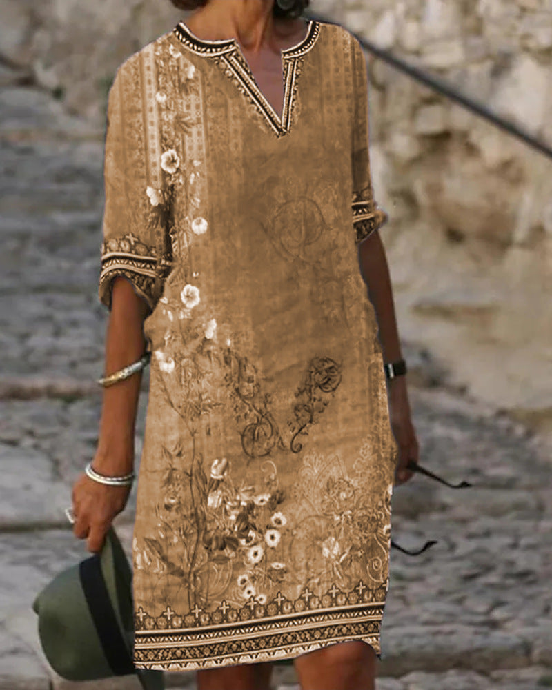Damen luftiges Sommerkleid mit floralem Design Stalluxe