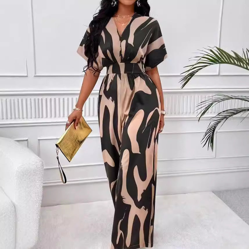 Damen Elegantes und modernes Jumpsuit mit abstraktem Muster Stalluxe