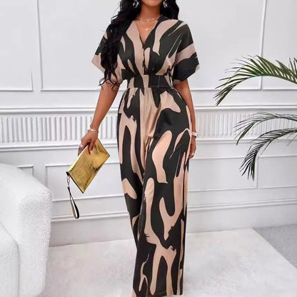 Damen Elegantes und modernes Jumpsuit mit abstraktem Muster Stalluxe