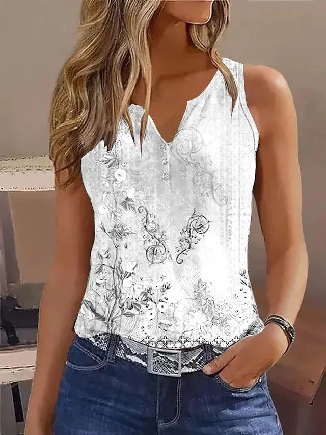 Damen Bluse mit floralem Muster und Knopfdetails Stalluxe