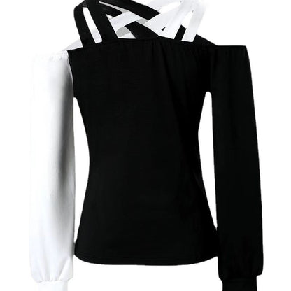 Damen Asymmetrisches Oberteil mit ausgefallenem Cut-Out und Schulterfreiem Design Stalluxe