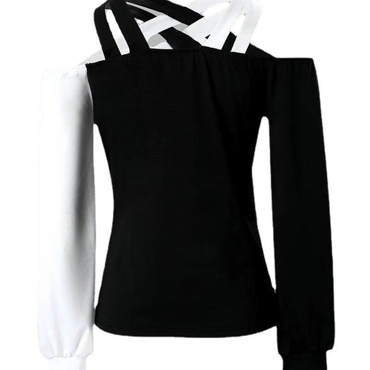 Damen Asymmetrisches Oberteil mit ausgefallenem Cut-Out und Schulterfreiem Design Stalluxe