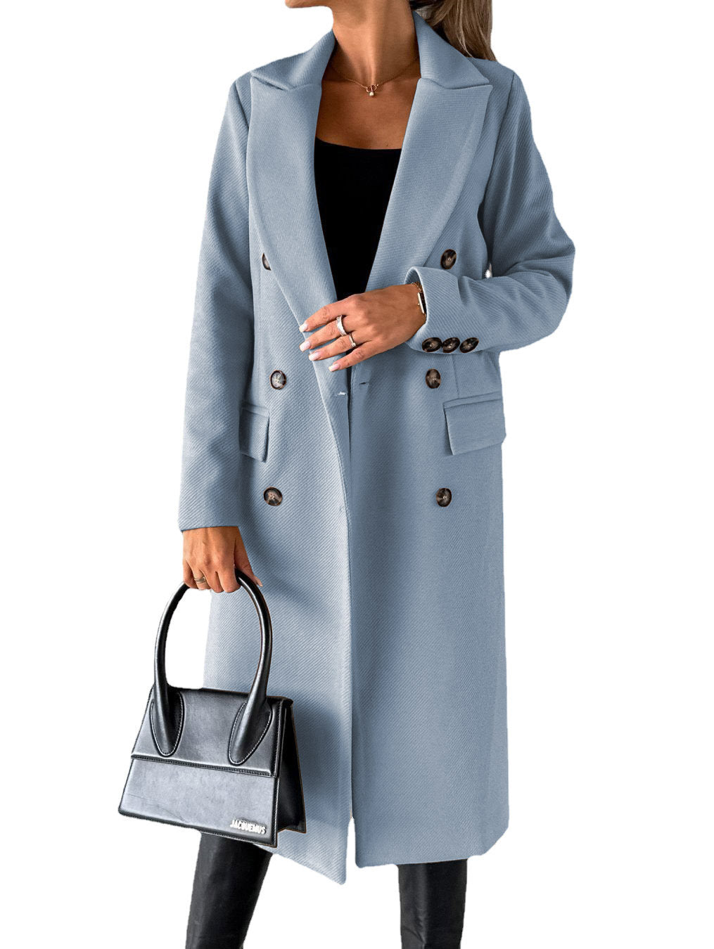 Damen Wintermantel im eleganten Schnitt mit doppelter Knopfreihe und tiefen Taschen Stalluxe