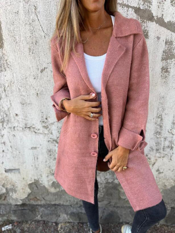 Damen klassischer Wollmantel mit seitlichen Taschen und großer Kapuze Stalluxe