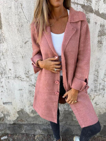 Damen klassischer Wollmantel mit seitlichen Taschen und großer Kapuze Stalluxe