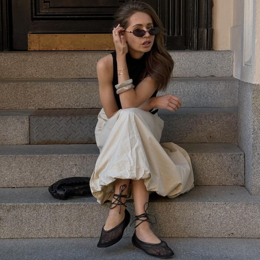 Damen elegante, luftige Midi-Rock Stalluxe