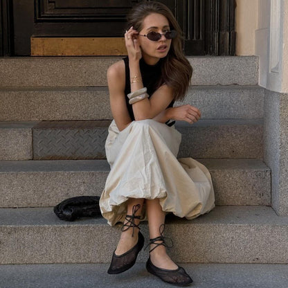 Damen elegante, luftige Midi-Rock Stalluxe