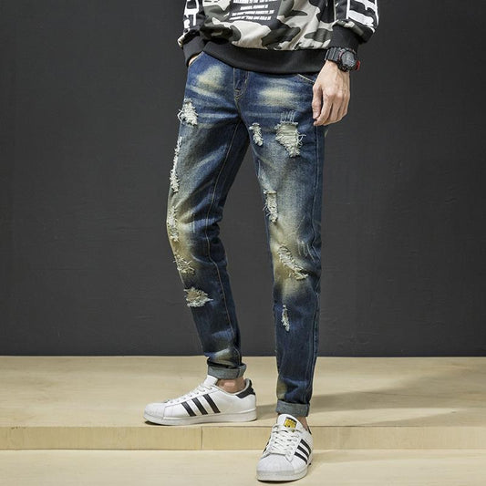 Herren lässige Jeans mit modischen Destroyed-Elementen Stalluxe