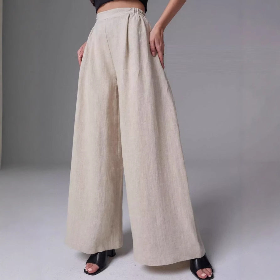 Damen Weitgeschnittene Leinen-Hosen Stalluxe