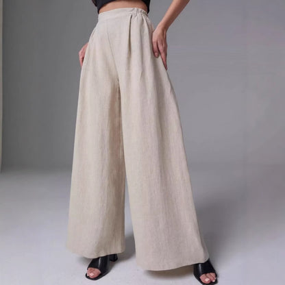 Damen Weitgeschnittene Leinen-Hosen Stalluxe