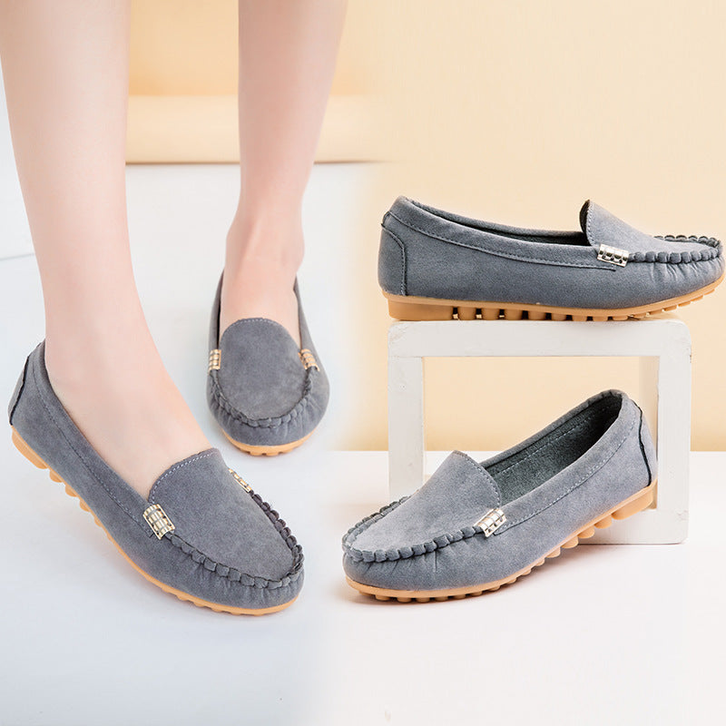 Damen Mokassins mit weichem Wildleder und rutschfester Sohle Stalluxe