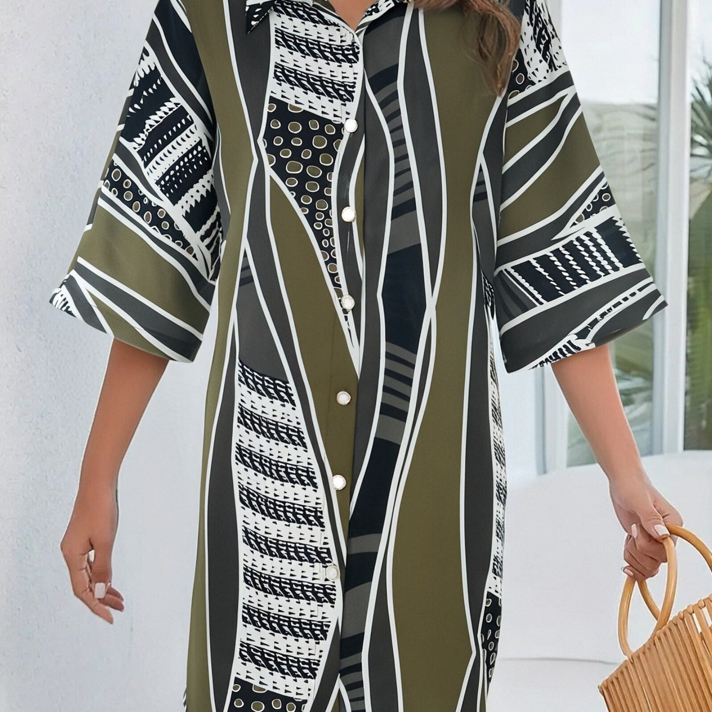 Damen Sommerliches Freizeitkleid mit farbenfrohem Blumenmuster und legerem Schnitt Stalluxe
