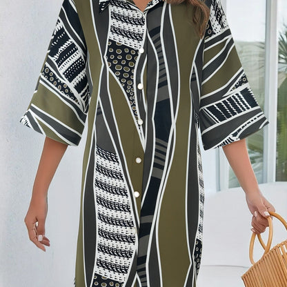 Damen Sommerliches Freizeitkleid mit farbenfrohem Blumenmuster und legerem Schnitt Stalluxe