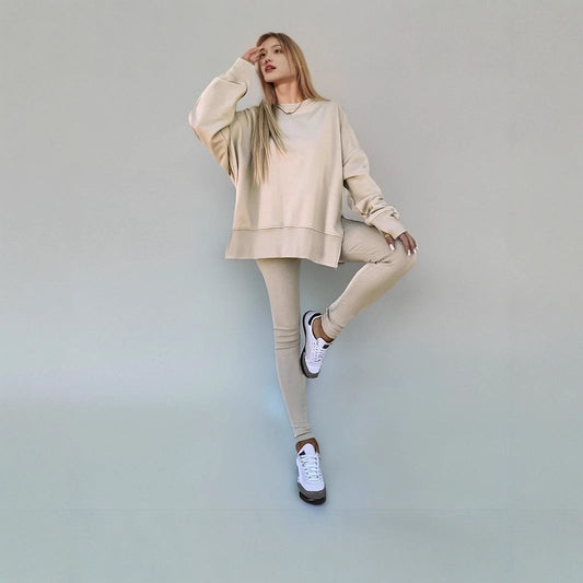 Damen Bequemes Oversized Sweatshirt mit lässigem Schnitt und passenden Leggings Stalluxe